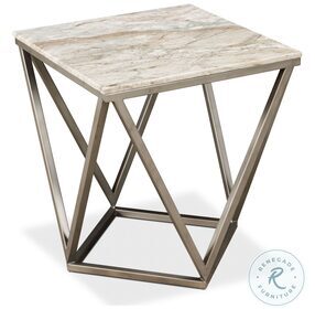 Trapezoid Black Marble Top Side Table
