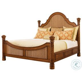 Island Estate Plantation Brown Round Hill King Poster Bed