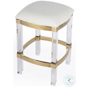 Jordan Acrylic And Polished Brass Counter Height Stool