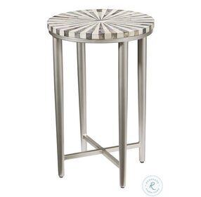 53410 Grey Bone And Antique Silver Accent Table