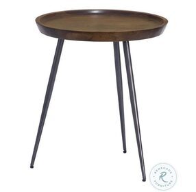 English Brown And Gunmetal Accent Table