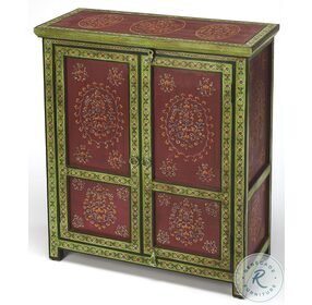 Disha Red and Green Hand Painted Chest