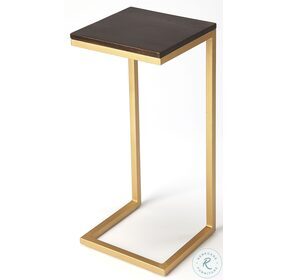 Kilmer Antique Gold Wood and Metal Accent Table