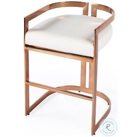 Clarence Rose Gold Faux Leather Counter Height Stool