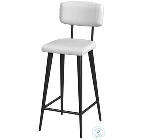 Saddle White Leather Counter Height Stool