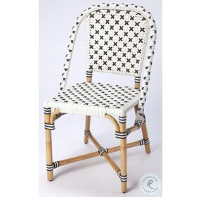 Tenor White And Black Rattan Dining Chair