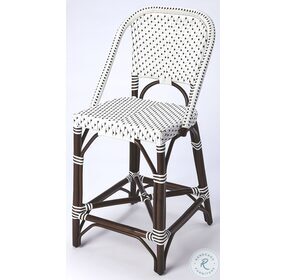 Solstice White And Chocolate Rattan Counter Height Stool