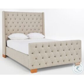 Laurent Cream Tufted King Panel Bed