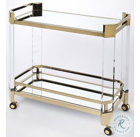 Charlevoix Acrylic And Gold Serving Cart