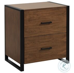 Sedley Walnut and Rustic Black File Cabinet
