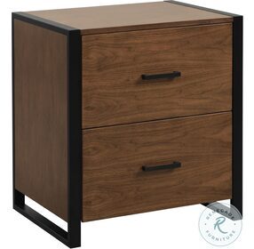 Sedley Walnut And Rustic Black File Cabinet
