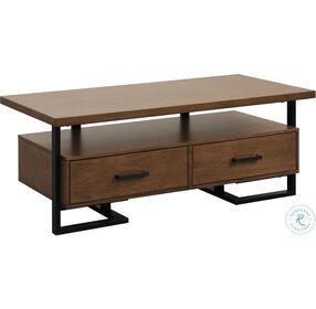 Sedley Walnut And Rustic Black Cocktail Table