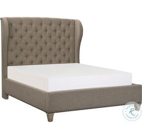 Vermillion Cream Queen Upholstered Panel Bed