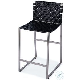 Urban Black Leather Counter Height Stool