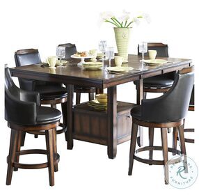 Bayshore Burnished Oak Extendable Counter Height Dining Table