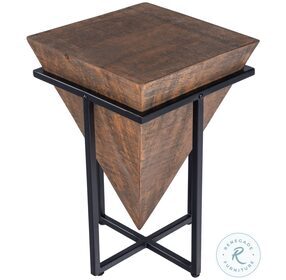 Gulnaria Natural Wood And Metal Accent Table