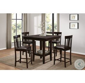 Diego Espresso Square Counter Height Dining Room Set