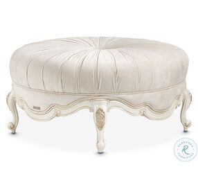 Lavelle Ivory Round Cocktail Ottoman