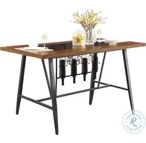 Selbyville Light Cherry And Gunmetal Counter Height Dining Table