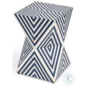 Anais Blue And White Bone Inlay End Table