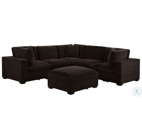 Lakeview Dark Chocolate L Shape 6 Piece Modular Sectional