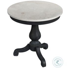 Danielle Washed Black And White Marble Side Table