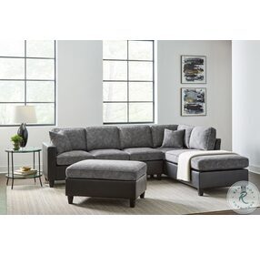 Vinny Pewter And Black RAF Sectional