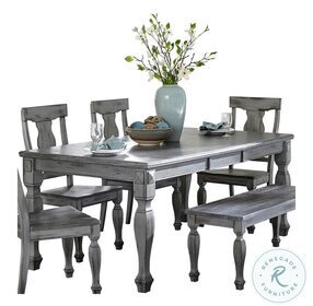 Fulbright Wire Brushed Gray Extendable Dining Table