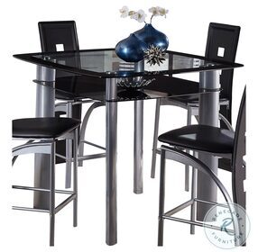 Sona Black and Silver Counter Height Dining Table