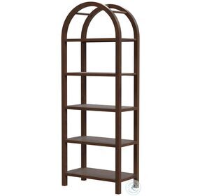 Hanover Walnut Brown Etagere Bookcase