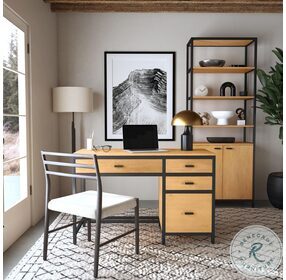 Hans Natural Rustic Home Office Set