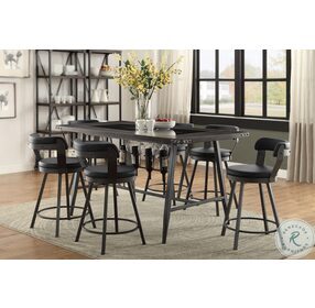Appert Brown And Dark Gray Counter Height Dining Room Set