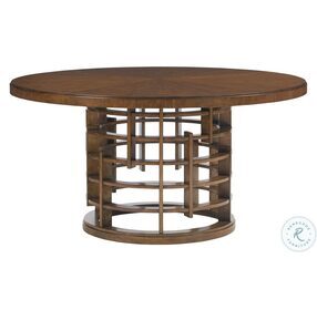 Island Fusion Brown Meridien Wooden Top 60" Round Dining Table