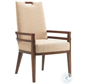 Island Fusion Coles Bay Gold Geometric Fabric Arm Chair