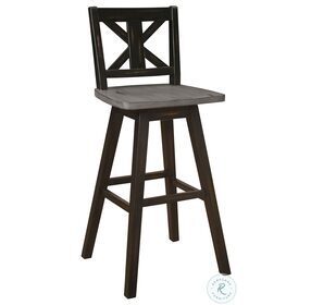 Amsonia Distressed Gray And Black Swivel Pub Height Chair Set Of 2
