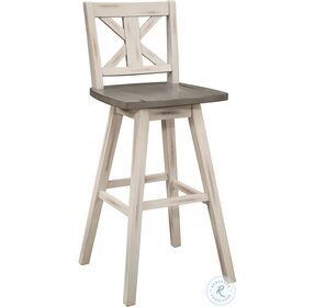 Amsonia Distressed Gray And White Swivel Pub Height Chair Set Of 2