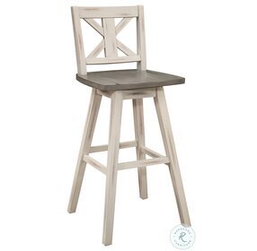 Amsonia Distressed Gray And White Swivel Pub Height Chair Set Of 2