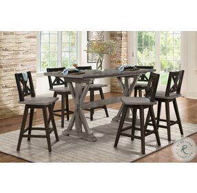 Amsonia Distressed Gray Counter Height Dining Room Set