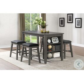 Timbre Wire Brushed Gray Counter Height Dining Room Set