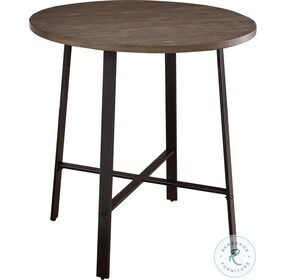 Chevre Burnished Brown and Gray Round Counter Height Dining Table