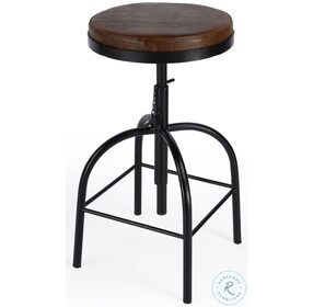 Clyde Brown Leather Adjustable Bar Stool