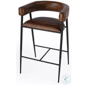 Dallas Brown Leather Bar Stool