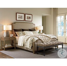 Cypress Point Weathered Driftwood Stone Harbour Upholstered Panel Bedroom Set