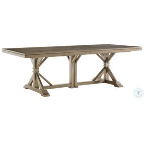 Cypress Point Natural Driftwood Gray Pierpoint Double Pedestal Extendable Dining Table