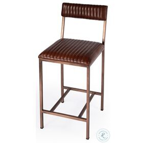 Houston Brown Leather 24" Counter Height Stool