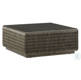 Cypress Point Smoke Grey Seawatch Woven Tempered Glass Top Cocktail Table