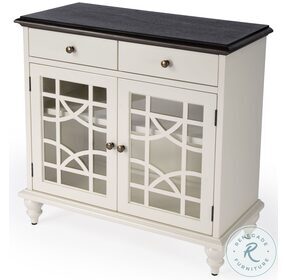 Rene Glossy White 2 Door 2 Drawer Cabinet