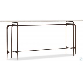 Skinny White and Cream Metal Console Table