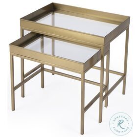Lenny Antique Gold Nesting Tables