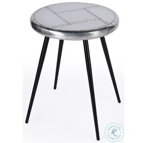 Yeager Distressed Silver Metal Aviator Accent Table
